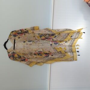 Woven Heart Vibrant Patterned Women's Cape